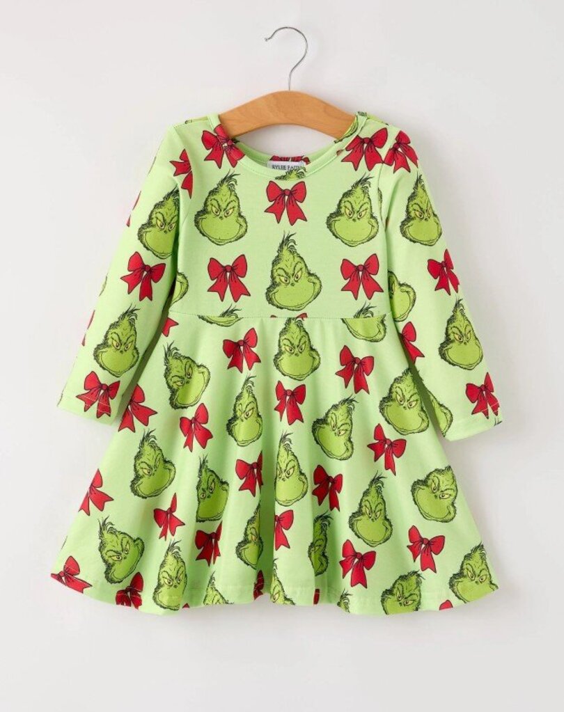 Christmas Grinch with Red Bows Dress