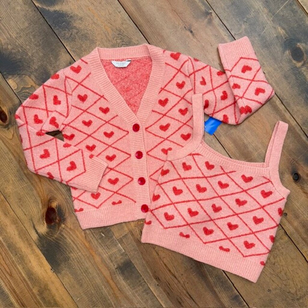 Valentine Heart Sweater Cardigan & Tank