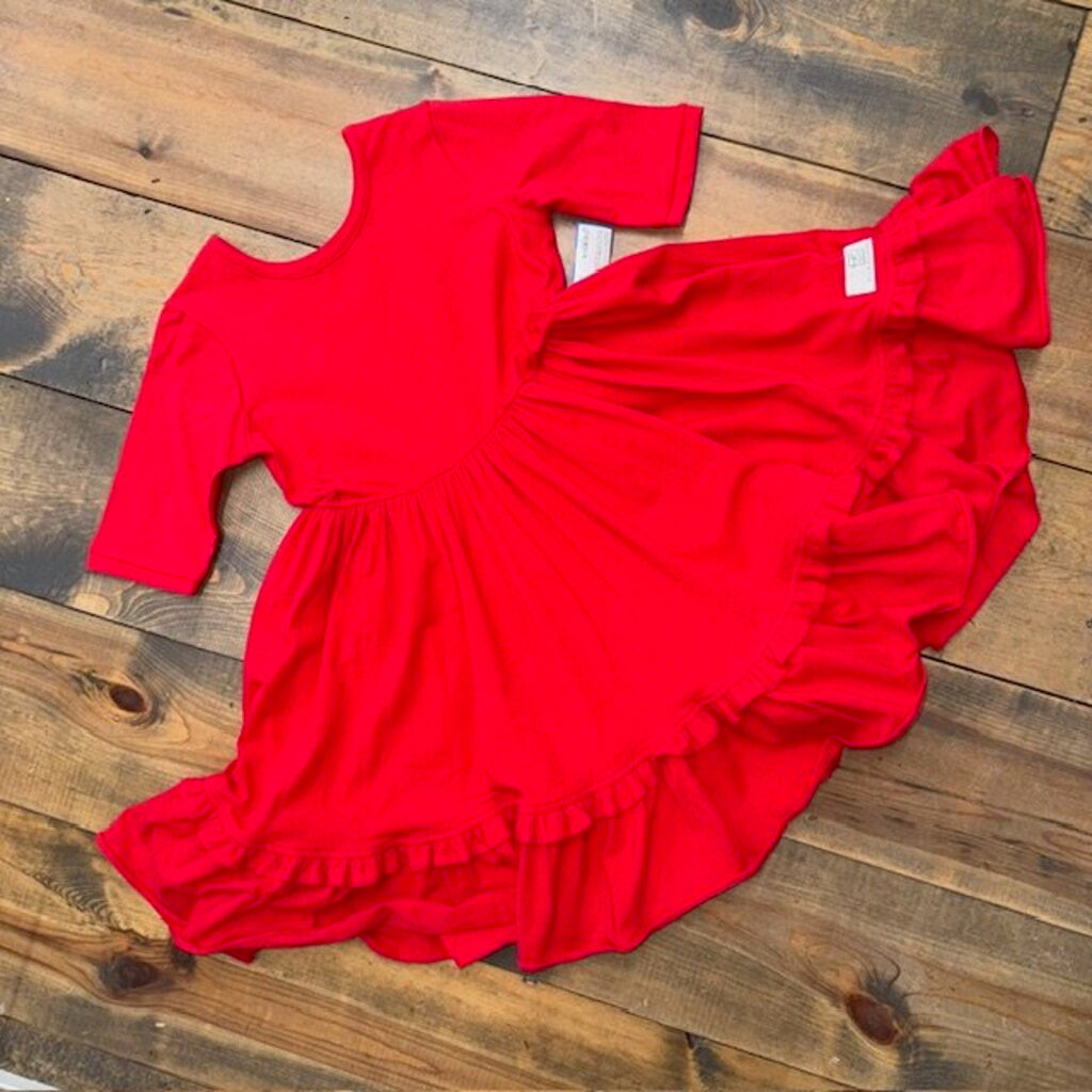 Christmas Ruffle Twirl Dress 8/10