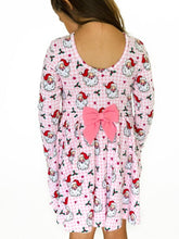 Load image into Gallery viewer, Pink Santa Knit Long Sleeve Twirl Dress
