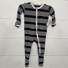 Load image into Gallery viewer, bamboo striped zipper footie 3/6M
