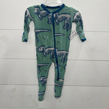 Load image into Gallery viewer, bamboo dinosaur zipper footie 3/6M
