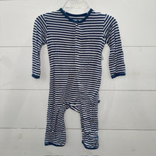 Load image into Gallery viewer, bamboo Dachshund striped snap romper 3/6M
