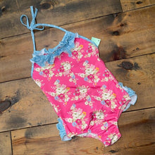 Load image into Gallery viewer, Floral Halter One Piece Swimsuit 5T
