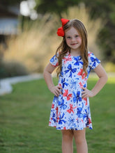 Load image into Gallery viewer, 4th Of July Bow Star Girls Dress
