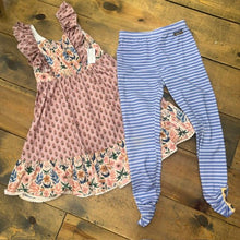 Load image into Gallery viewer, Floral Dress &amp; Stripe Leggings 10

