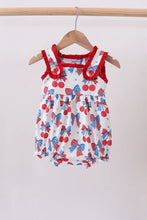 Load image into Gallery viewer, Red Cherry Bow Ruffle Bubble
