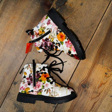 Load image into Gallery viewer, floral side zip combat boot
