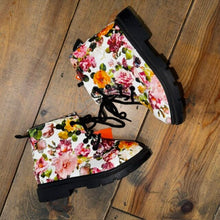Load image into Gallery viewer, floral side zip combat boot

