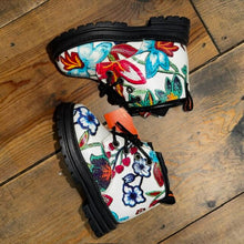 Load image into Gallery viewer, floral side zip combat boot
