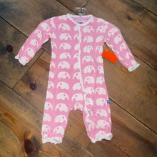 Load image into Gallery viewer, Bamboo Ruffle Coverall - Lotus Elephant 0/3M
