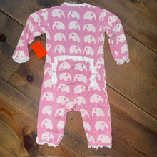 Load image into Gallery viewer, Bamboo Ruffle Coverall - Lotus Elephant 0/3M
