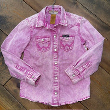Load image into Gallery viewer, 100% Cotton Pearl Snap Denim Western Shirt 4/5T
