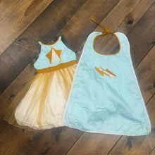 Load image into Gallery viewer, Homespun Hero Superhero Dress &amp; Cape
