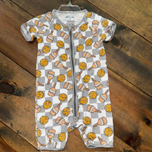 Load image into Gallery viewer, bamboo pickle ball double zip romper
