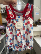 Load image into Gallery viewer, Red Cherry Bow Ruffle Bubble
