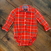 Load image into Gallery viewer, Plaid long sleeve button down bodysuit 18M

