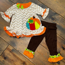 Load image into Gallery viewer, Ruffle Pumpkin Applique Outfit **AS IS**
