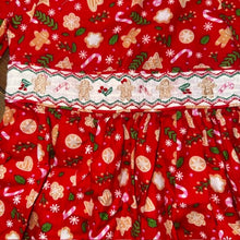 Load image into Gallery viewer, Gingerbread Smocked Christmas Dress
