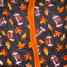 Load image into Gallery viewer, Football Bamboo Convertible Zipper Romper Pajamas 18/24M
