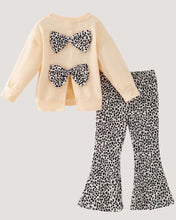 Load image into Gallery viewer, Cozy Season Girls Leopard Bell Bottom Outfit 8
