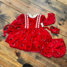 Load image into Gallery viewer, HANDMADE Christmas Dress &amp; Bloomer 2/3T
