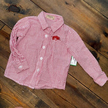 Load image into Gallery viewer, Arkansas Razorback Seersucker Button Down Shirt 2T
