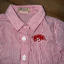 Load image into Gallery viewer, Arkansas Razorback Seersucker Button Down Shirt 2T
