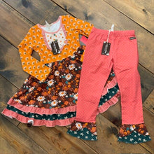 Load image into Gallery viewer, NEW! Long Sleeve Floral Twirl Dress &amp; Leggings Outfit 6
