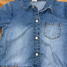 Load image into Gallery viewer, Western Chambray Denim Dress Lace Trim 4T
