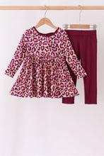Load image into Gallery viewer, Pink leopard bamboo pants set 2T

