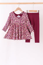 Load image into Gallery viewer, Pink leopard bamboo pants set 2T
