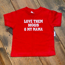 Load image into Gallery viewer, Love them Hogs and my mama tee 2T
