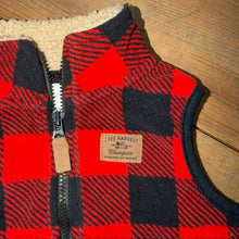 Load image into Gallery viewer, plaid fleece vest 6M
