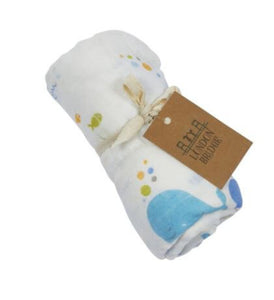 BAMBOO SWADDLE BLANKET - WHALE