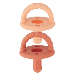 SWEETIE SOOTHER PACI SET - Apricot & Terracotta