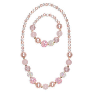 Pearly Pink Necklace & Bracelet Set 86109