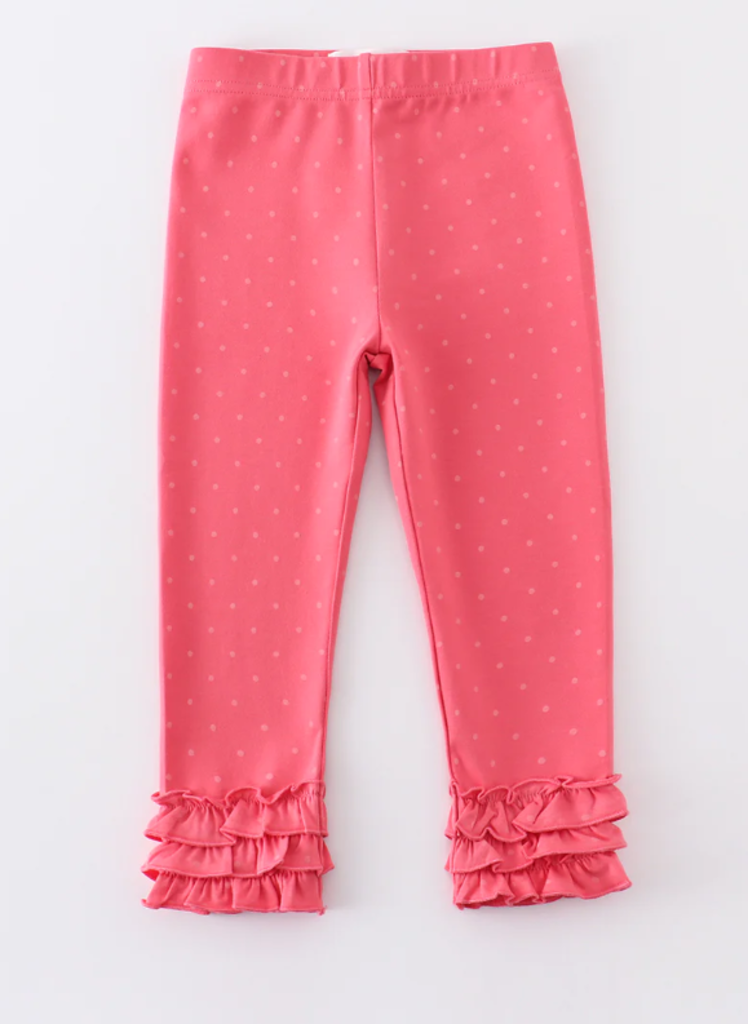 Platinum Pink Dot Ruffle Girl Pants